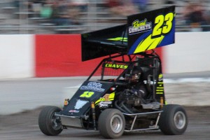 Austin Chaves (#23) at Devil's Bowl Speedway on August 6, 2017.  (Barry Snelling/Devil's Bowl Speedway photo)