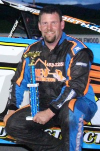 Joey Roberts in victory lane at Devil's Bowl Speedway on June 3, 2017.  (Barry Snelling/Devil's Bowl Speedway photo)